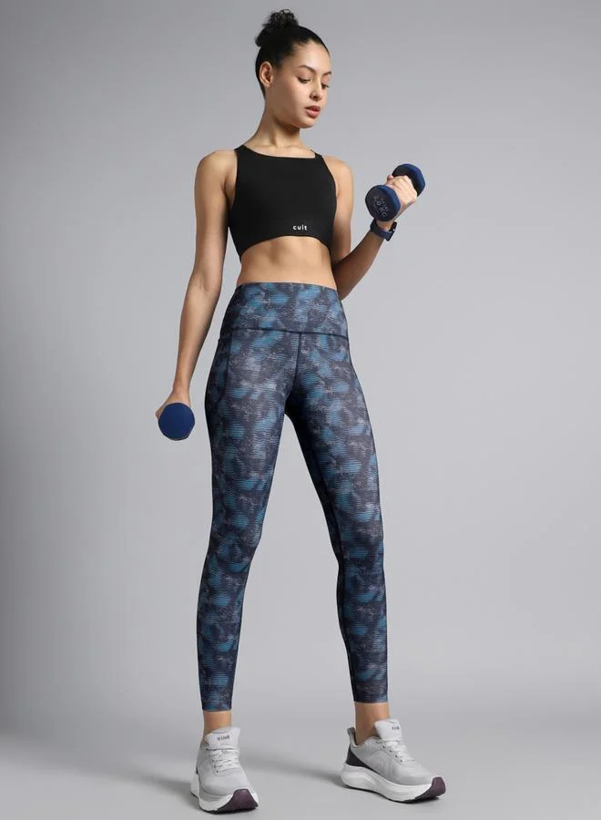 Cult Women Teal Printed Train All Day Leggings